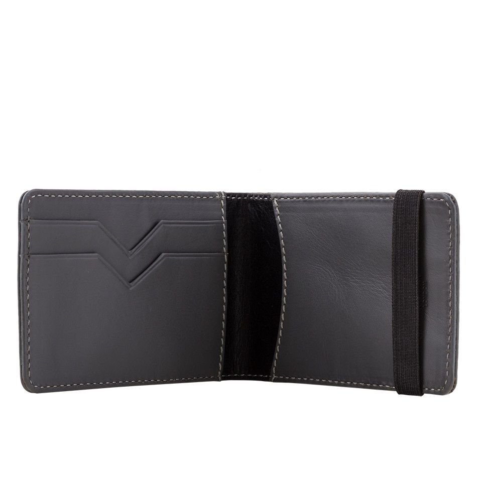 A-SLIM Leather Wallet Kihaku - Grey